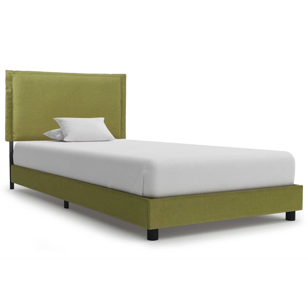 Rám postele zelený textil 90 x 200 cm