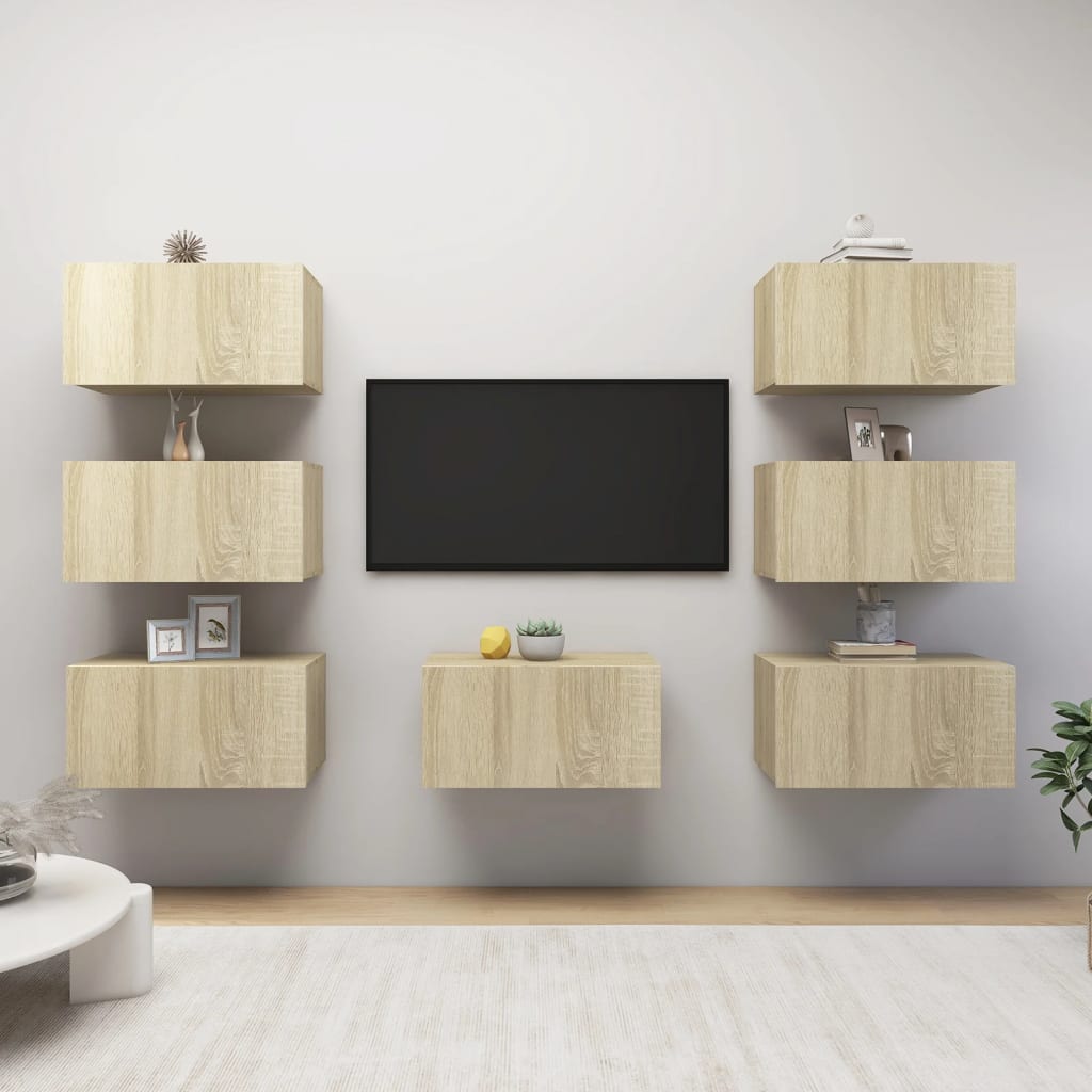 TV skříňky 7 ks dub sonoma 30,5 x 30 x 60 cm kompozitní dřevo