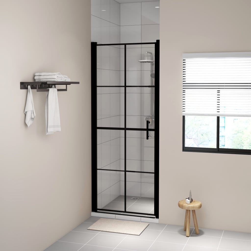 Sprchové dveře tvrzené sklo 81 x 195 cm černé