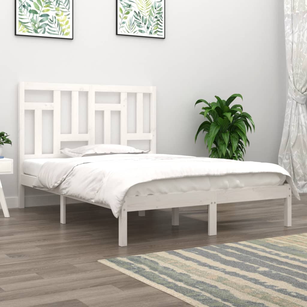 Rám postele bílý masivní borovice 120 x 200 cm