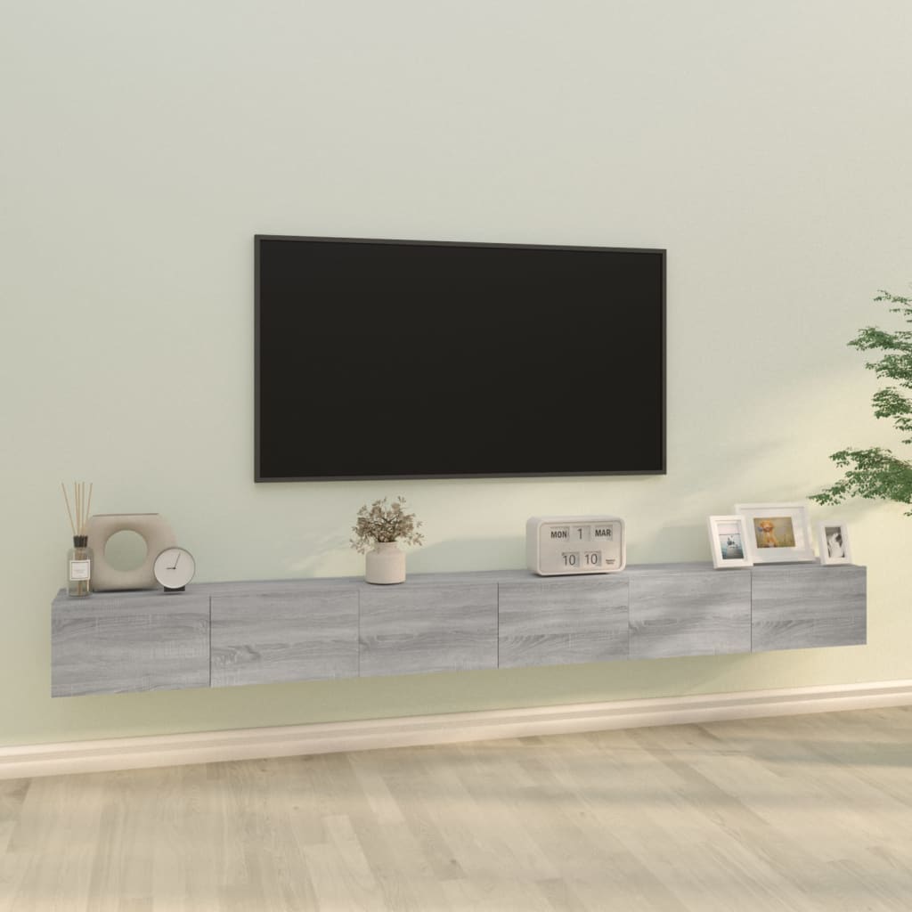 3dílný set TV skříněk šedý sonoma kompozitní dřevo