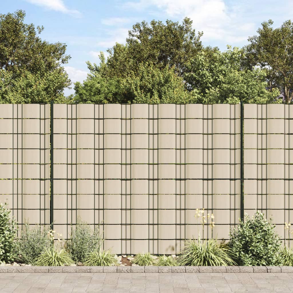 Stínící plotové fólie 4 ks PVC 35 x 0,19 m krémové