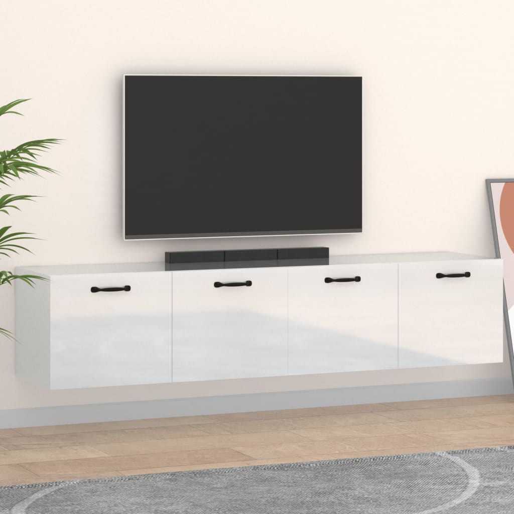 Nástěnné TV skříňky 2 ks lesklé bílé 60 x 36,5 x 35 cm kompozit