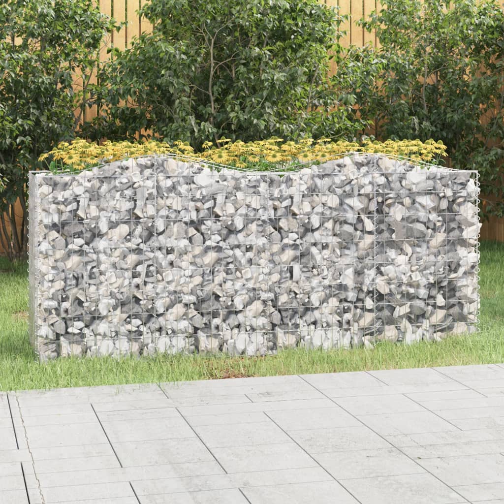 Klenutý gabion vyvýšený záhon 200x50x100 cm pozinkované železo