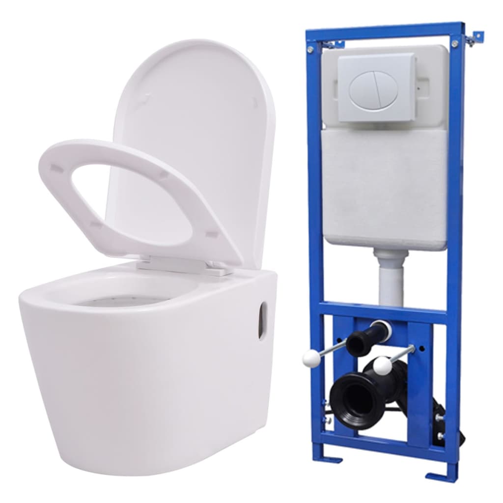 Závěsná toaleta s podomítkovou nádržkou keramická bílá