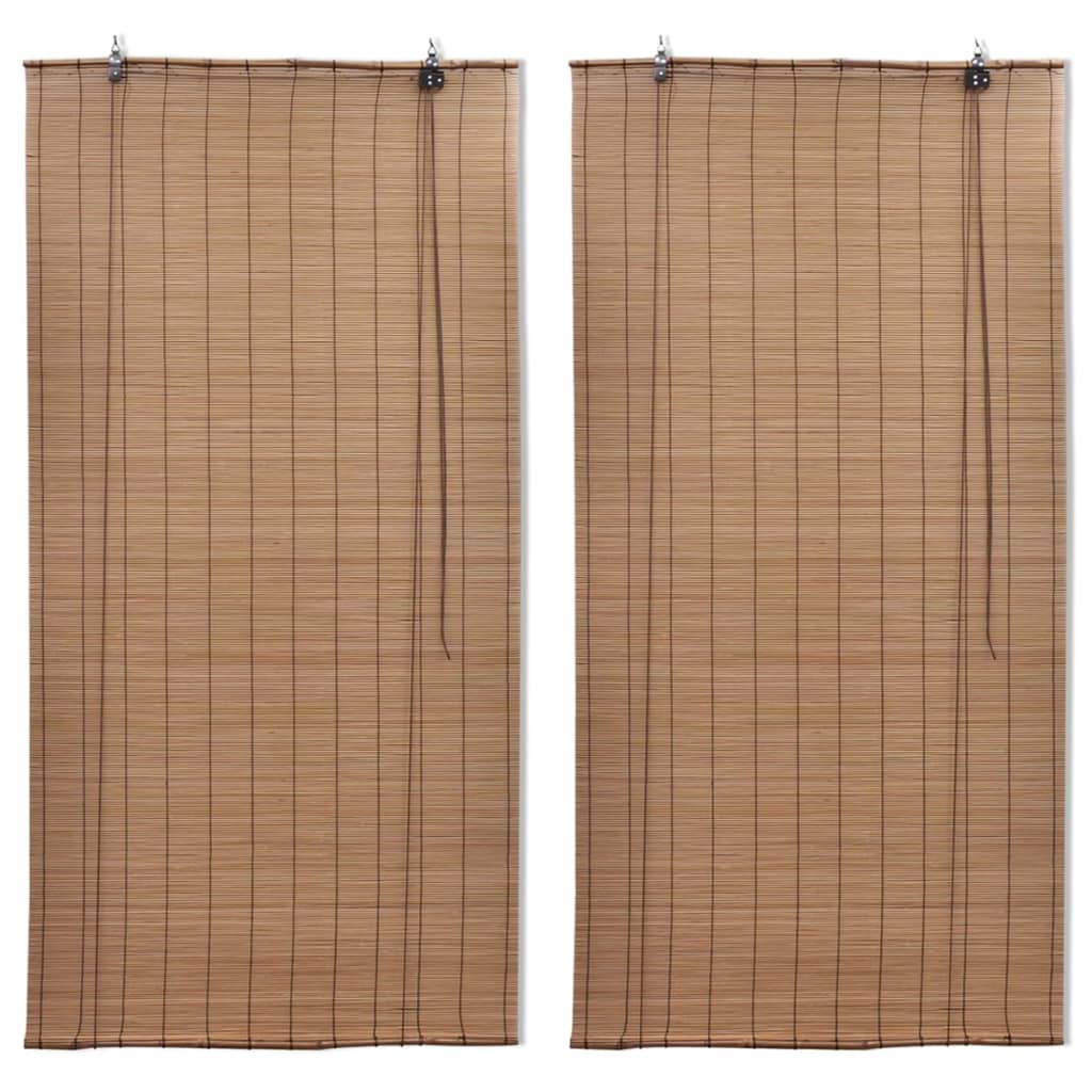 Zatemňovací rolety z bambusu 2 ks hnědé 120 x 220 cm