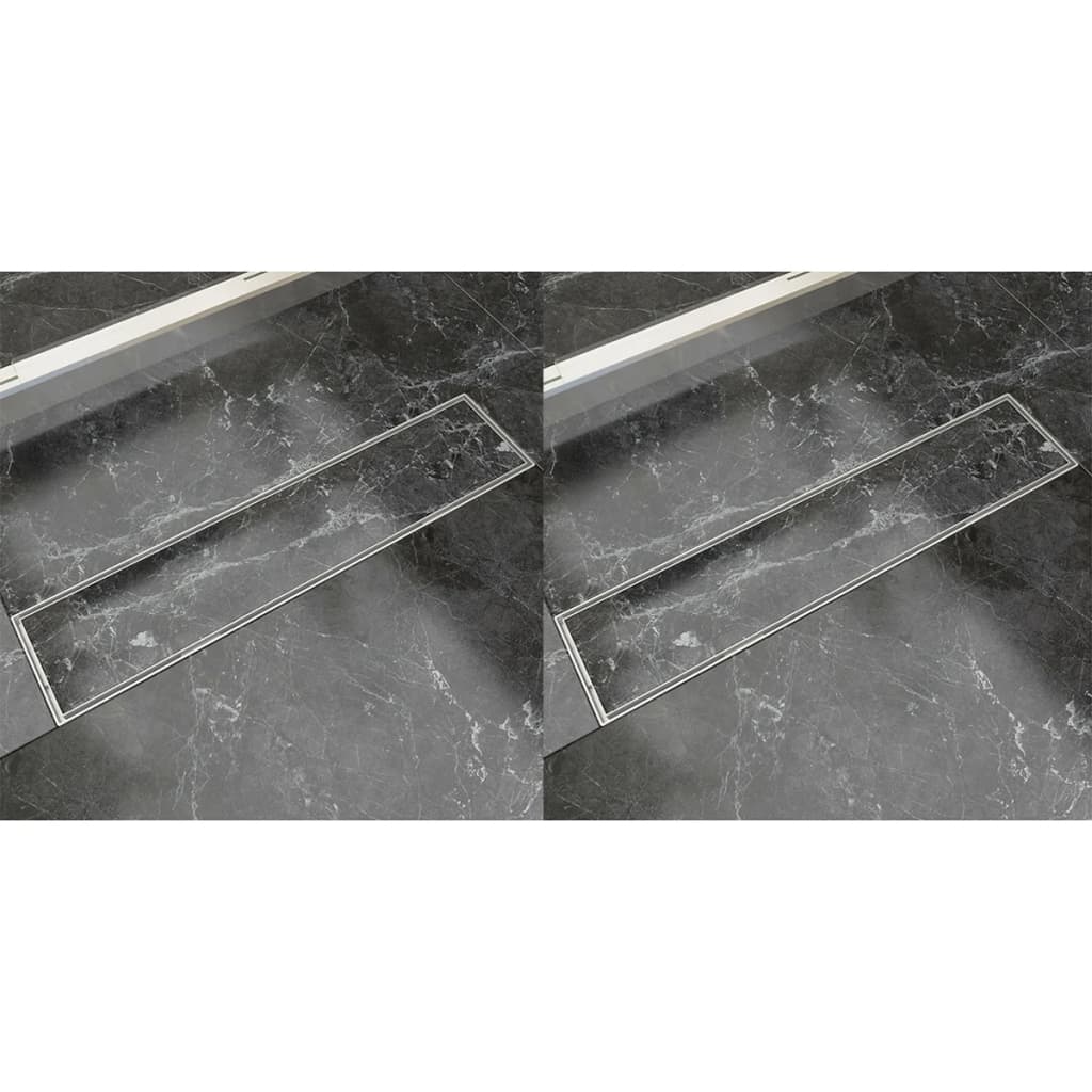 Rovný sprchový odtokový žlab 2 ks 530 x 140 mm nerezová ocel