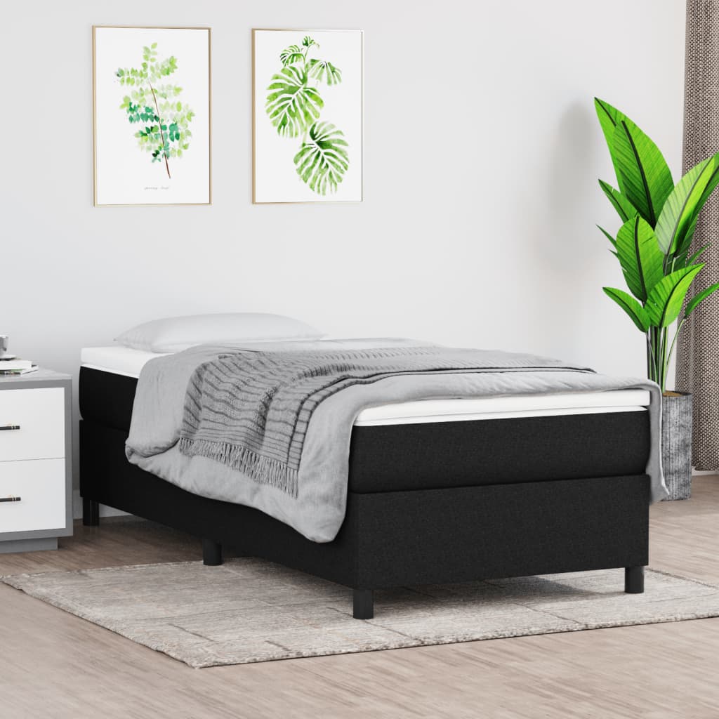 Rám postele bez matrací černá 90x200 cm textil