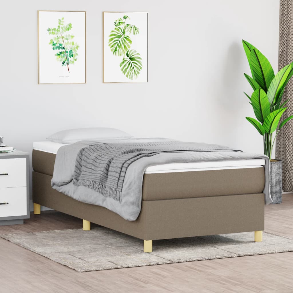 Rám postele bez matrací taupe 90x200 cm textil