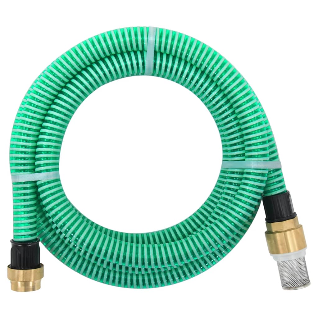Sací hadice s mosaznými konektory zelená 1,1" 7 m PVC