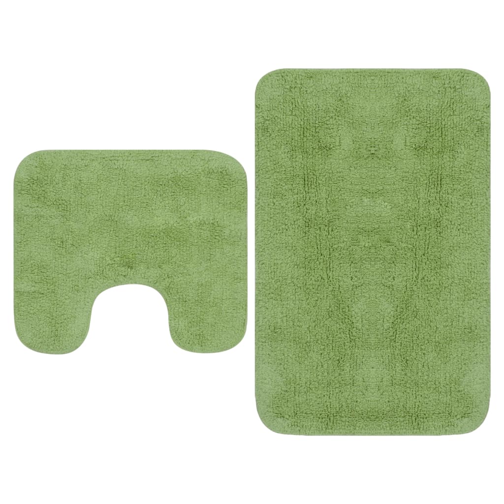 Sada koupelnových předložek 2 kusy textilní zelená