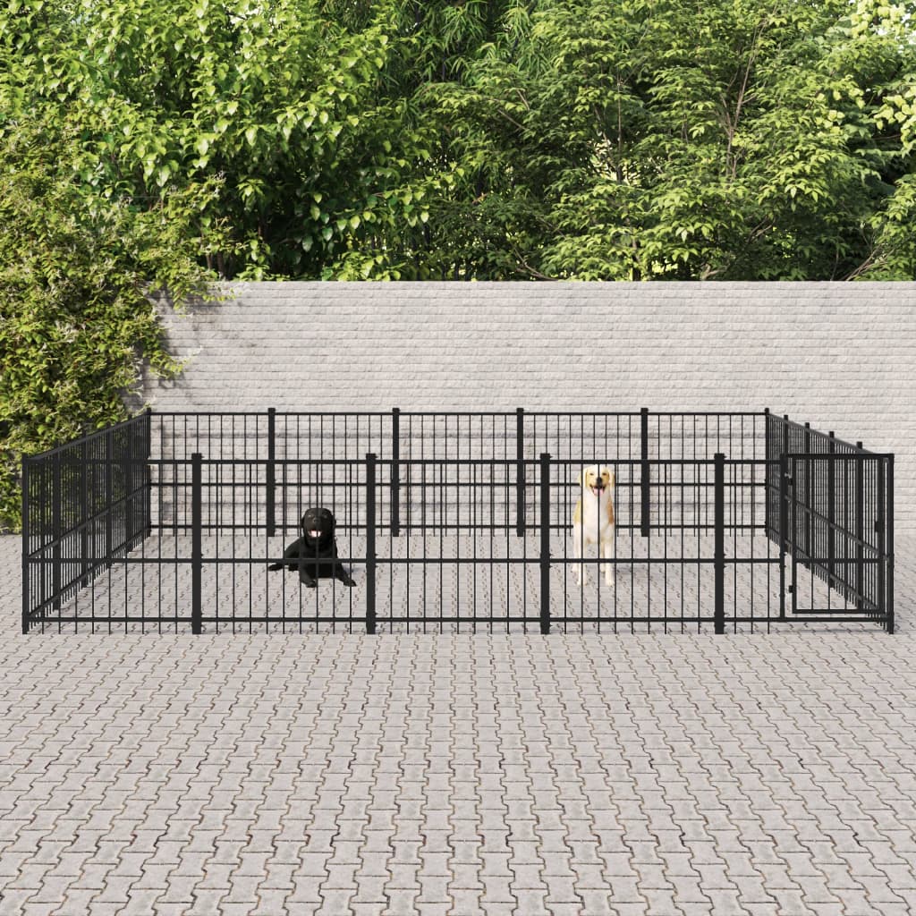Venkovní psí kotec ocel 23,52 m²
