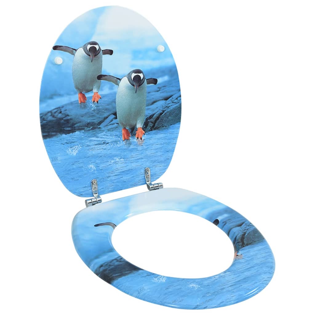 WC sedátko s víkem MDF motiv tučňáků