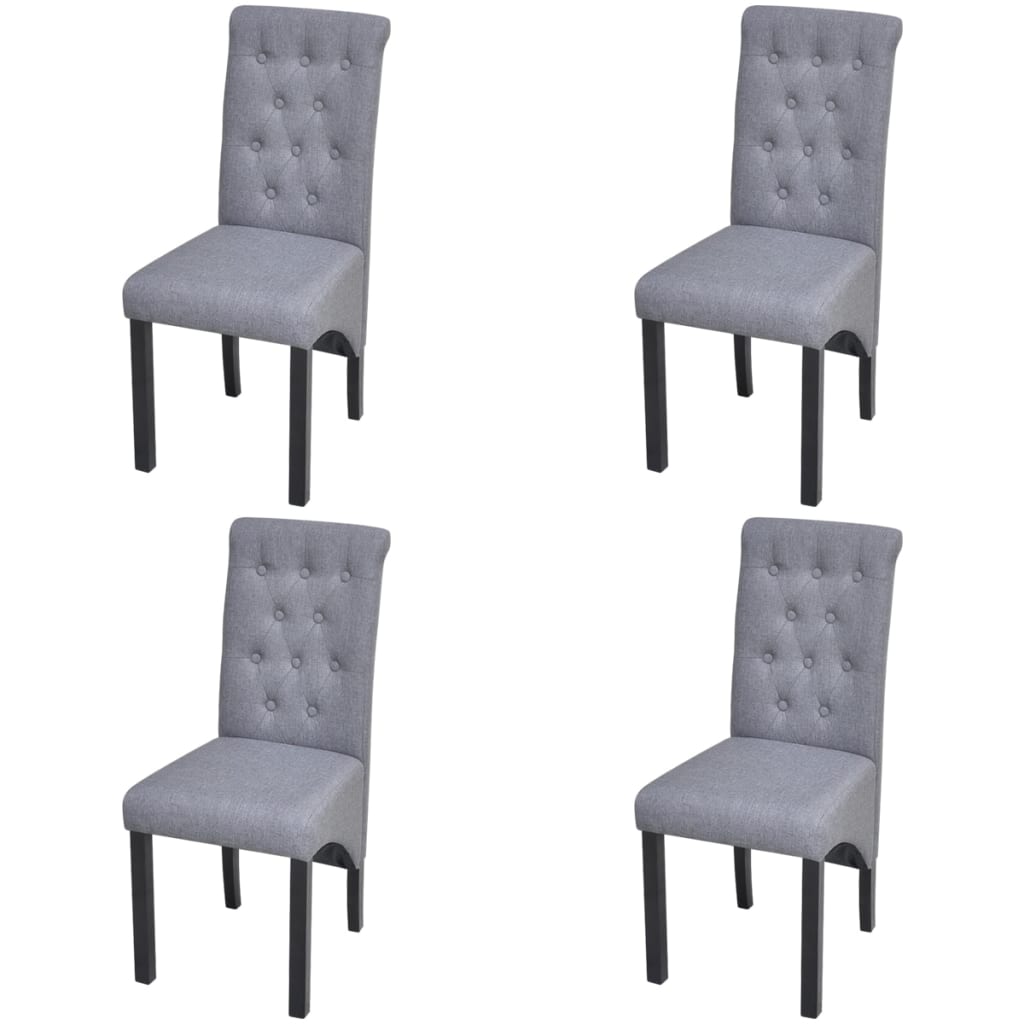 Jídelní židle 4 ks světle šedé textil