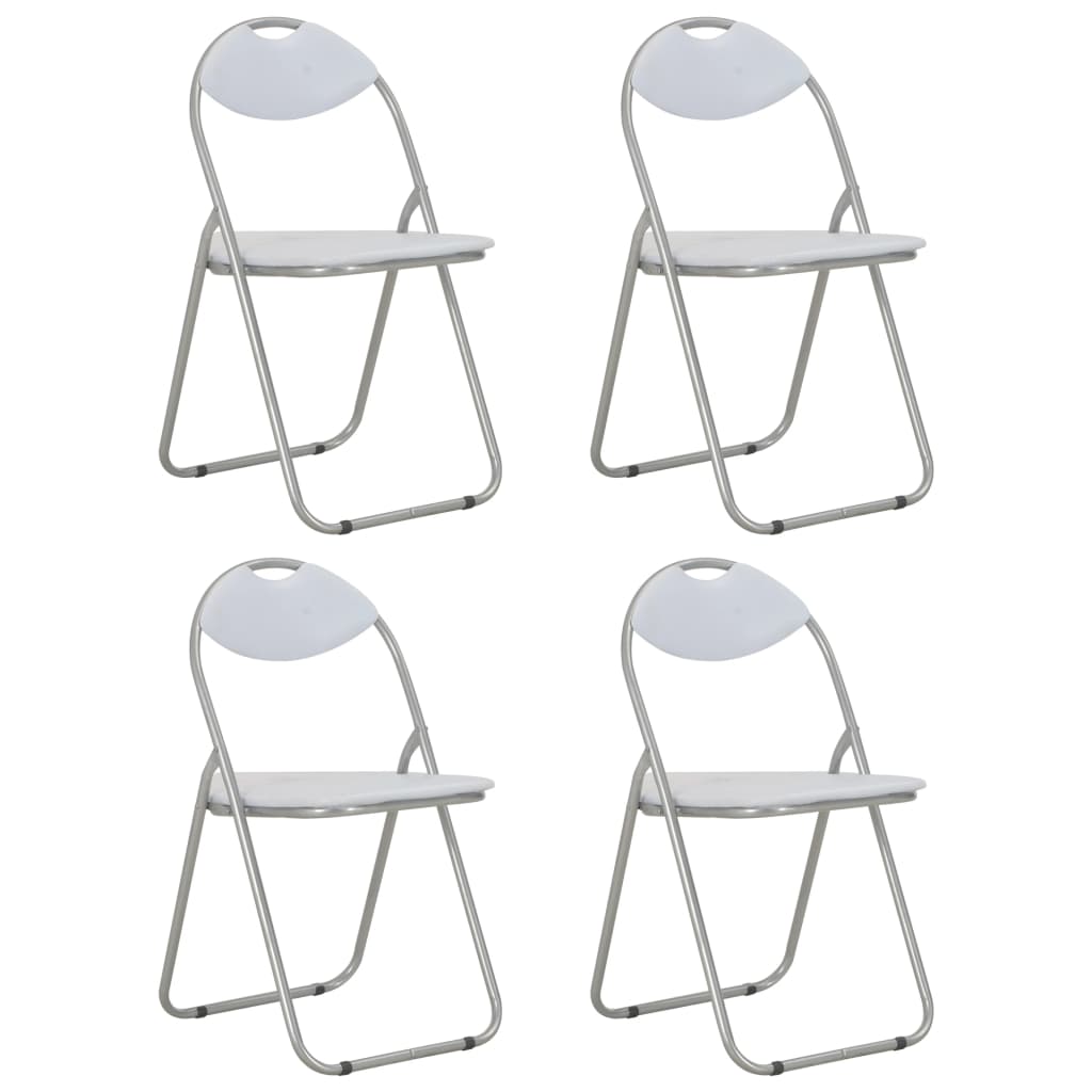 Skládací jídelní židle 4 ks bílé umělá kůže