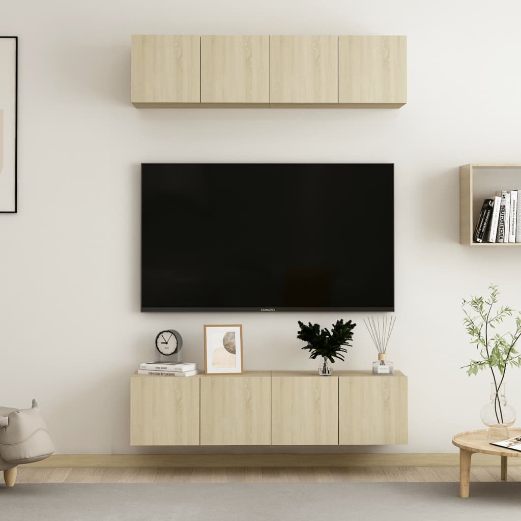 TV skříňky 4 ks dub sonoma 60 x 30 x 30 cm kompozitní dřevo