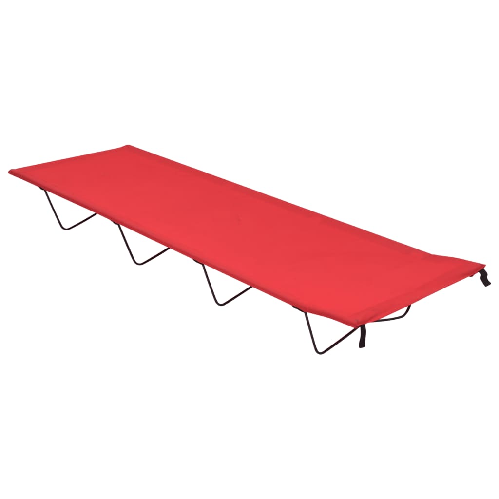 Kempingová postel 180 x 60 x 19 cm oxfordská látka ocel červená