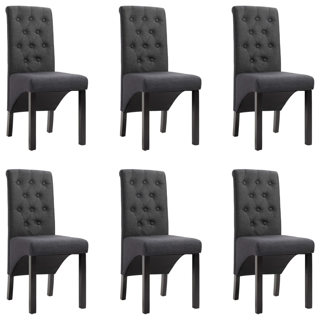 Jídelní židle 6 ks tmavě šedé textil