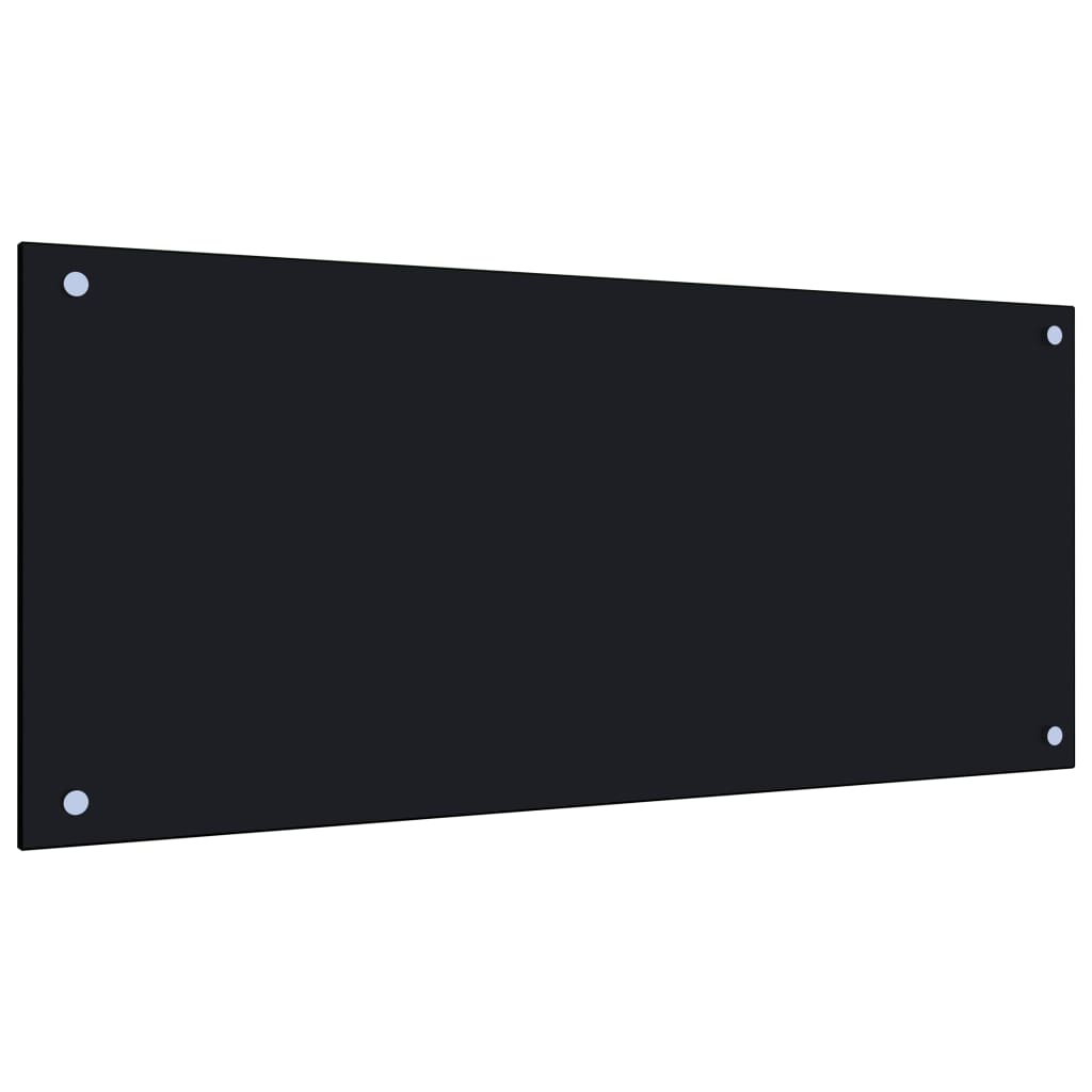 Kuchyňský panel černý 90 x 40 cm tvrzené sklo