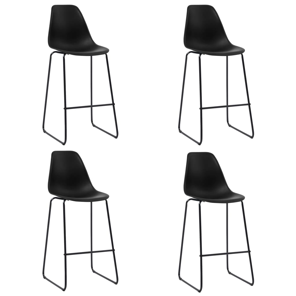 Barové židle 4 ks černé plast