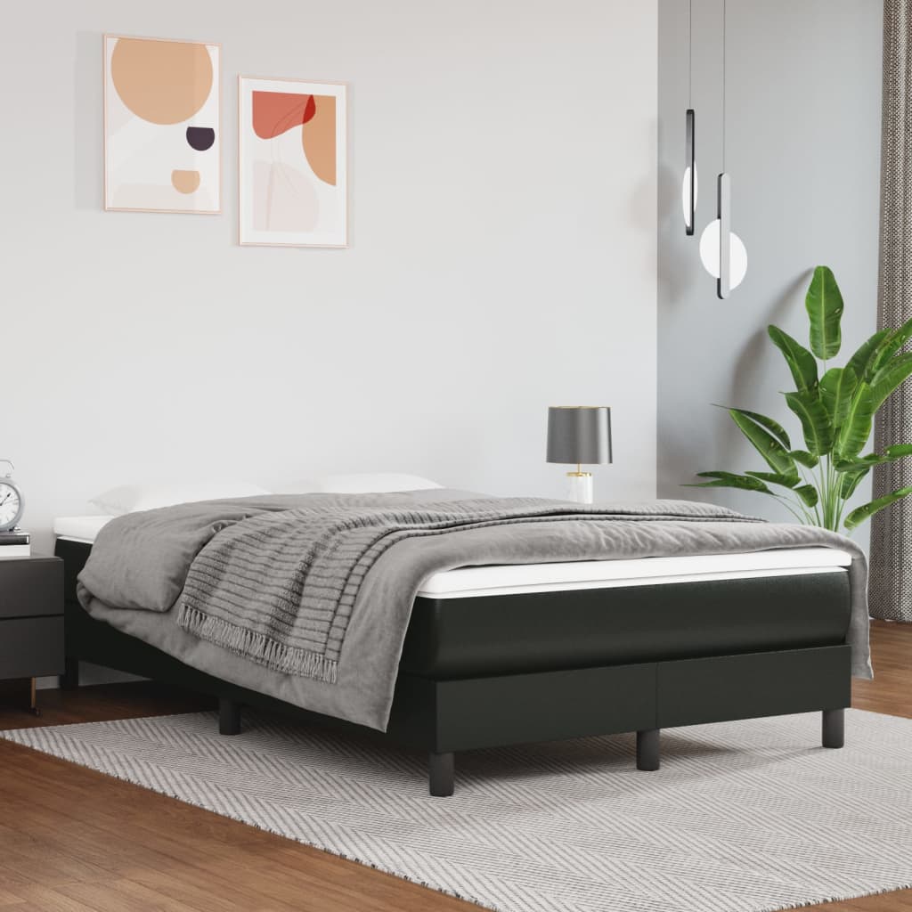 Box spring postel černá 120 x 200 cm umělá kůže