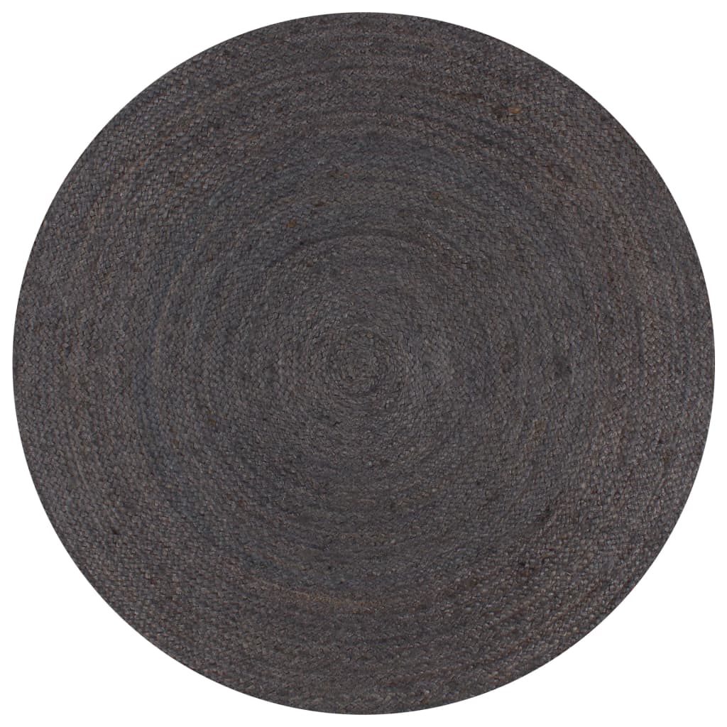 Ručně vyrobený koberec z juty kulatý 120 cm tmavě šedý