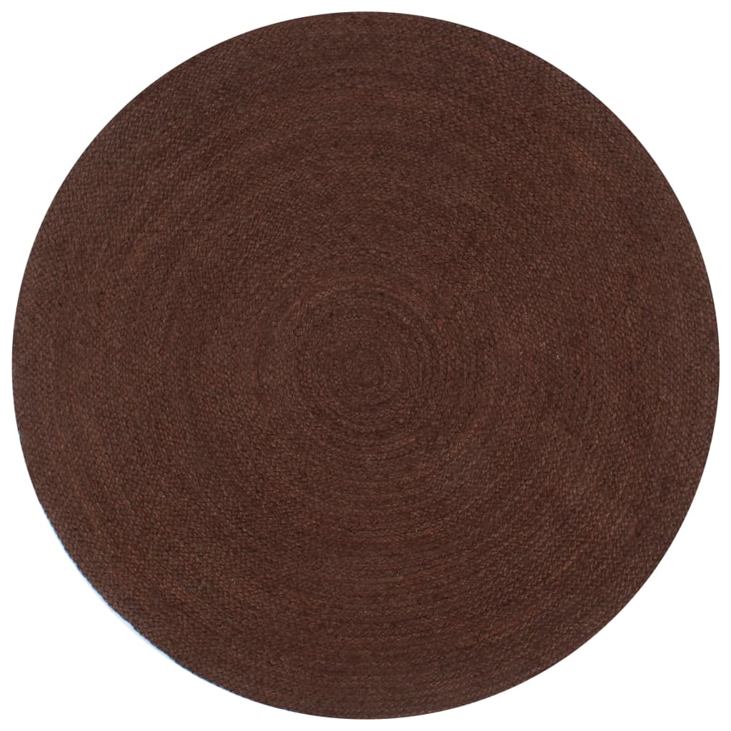 Ručně vyrobený koberec z juty kulatý 120 cm hnědý