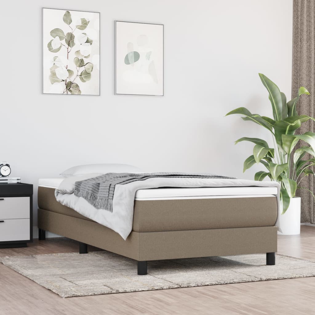 Rám postele bez matrací taupe 80x200 cm textil