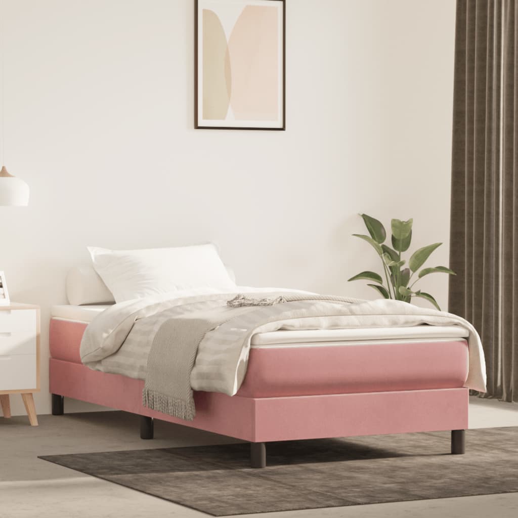 Rám postele růžový 80 x 200 cm samet