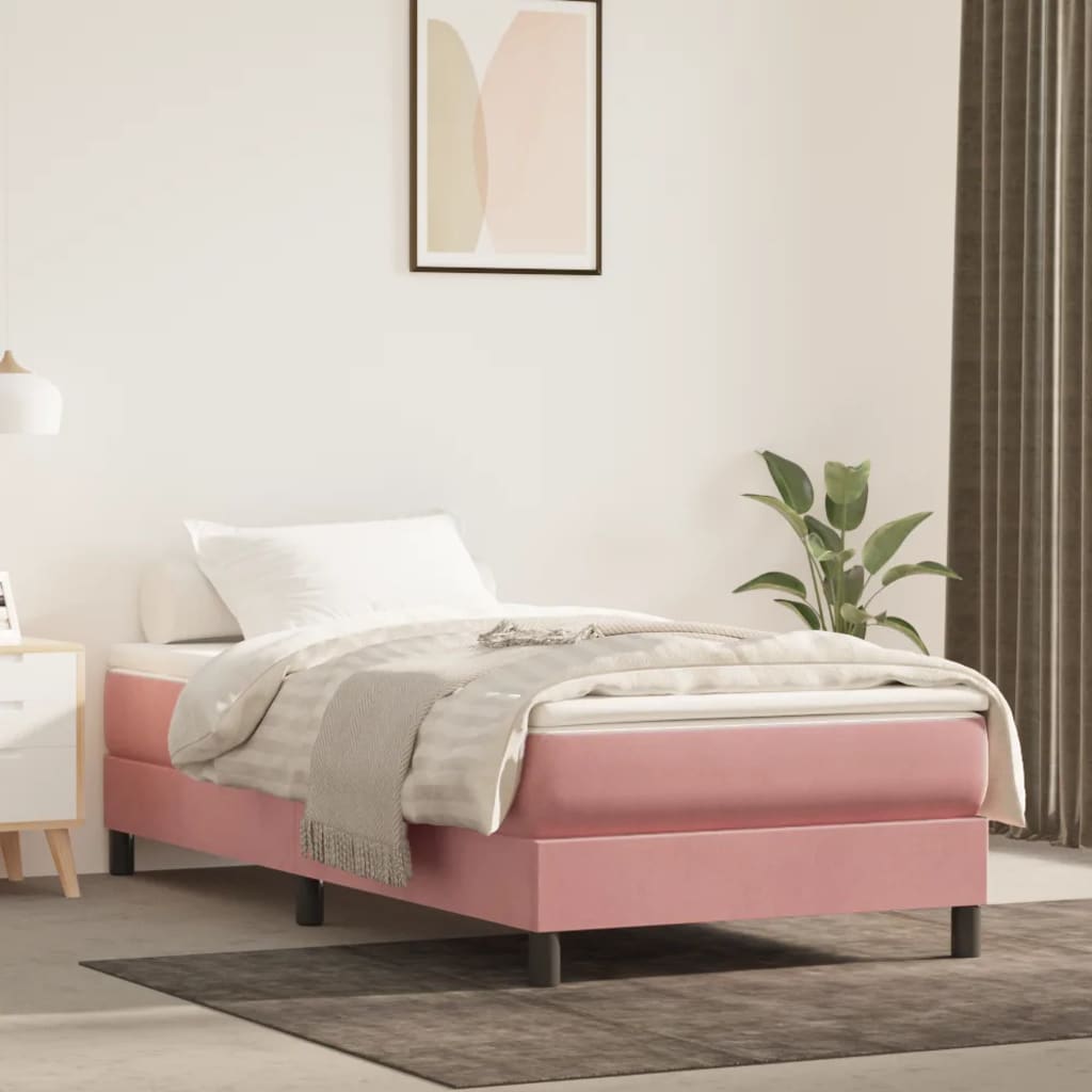Rám postele růžový 90 x 200 cm samet