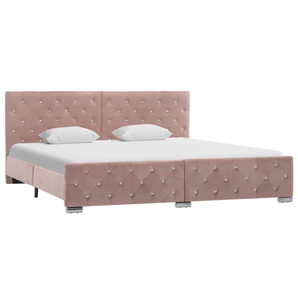 Rám postele růžový samet 180 x 200 cm