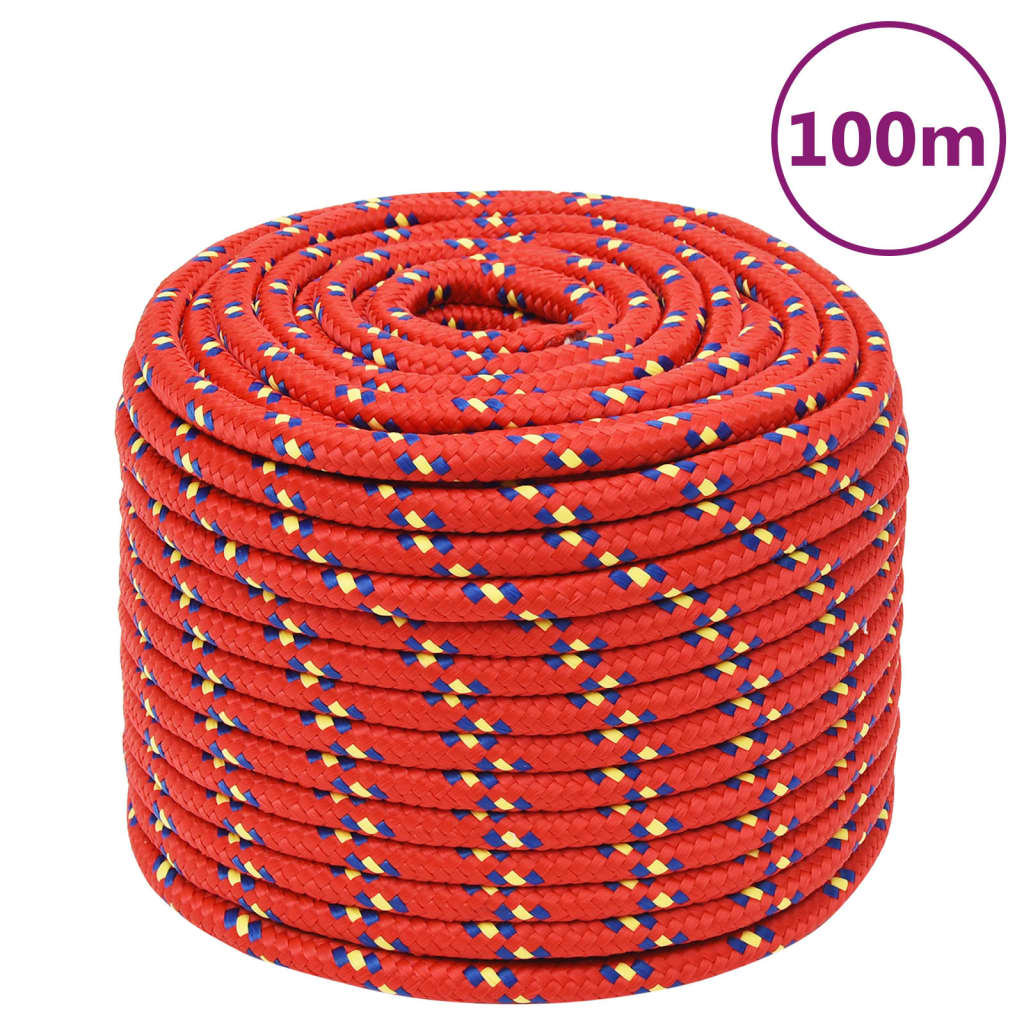Lodní lano červené 14 mm 100 m polypropylen