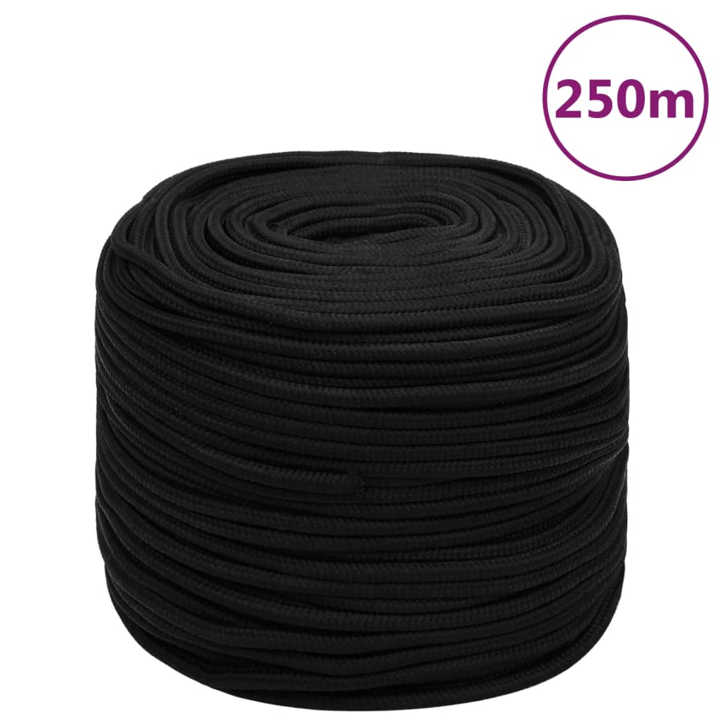 Pracovní lano černé 10 mm 250 m polyester