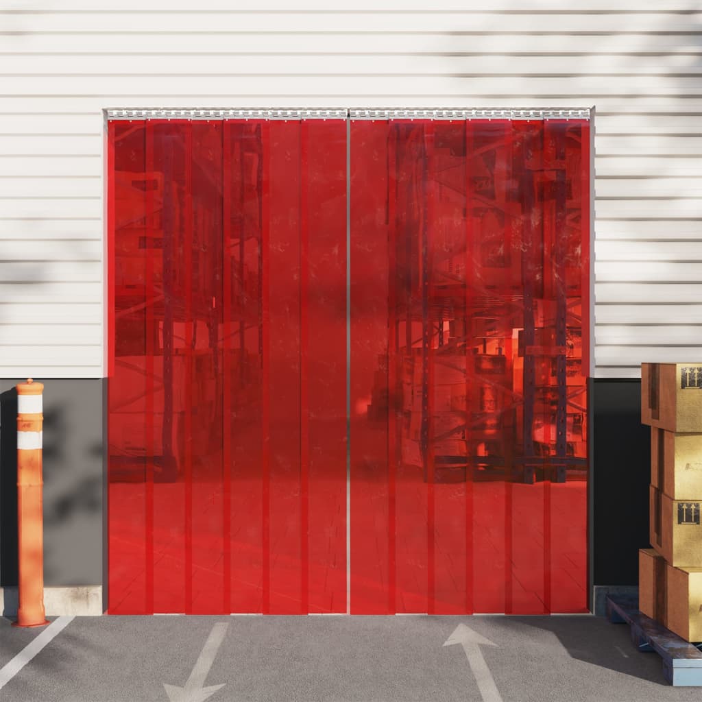 Závěs do dveří červený 200 mm x 1,6 mm 10 m PVC