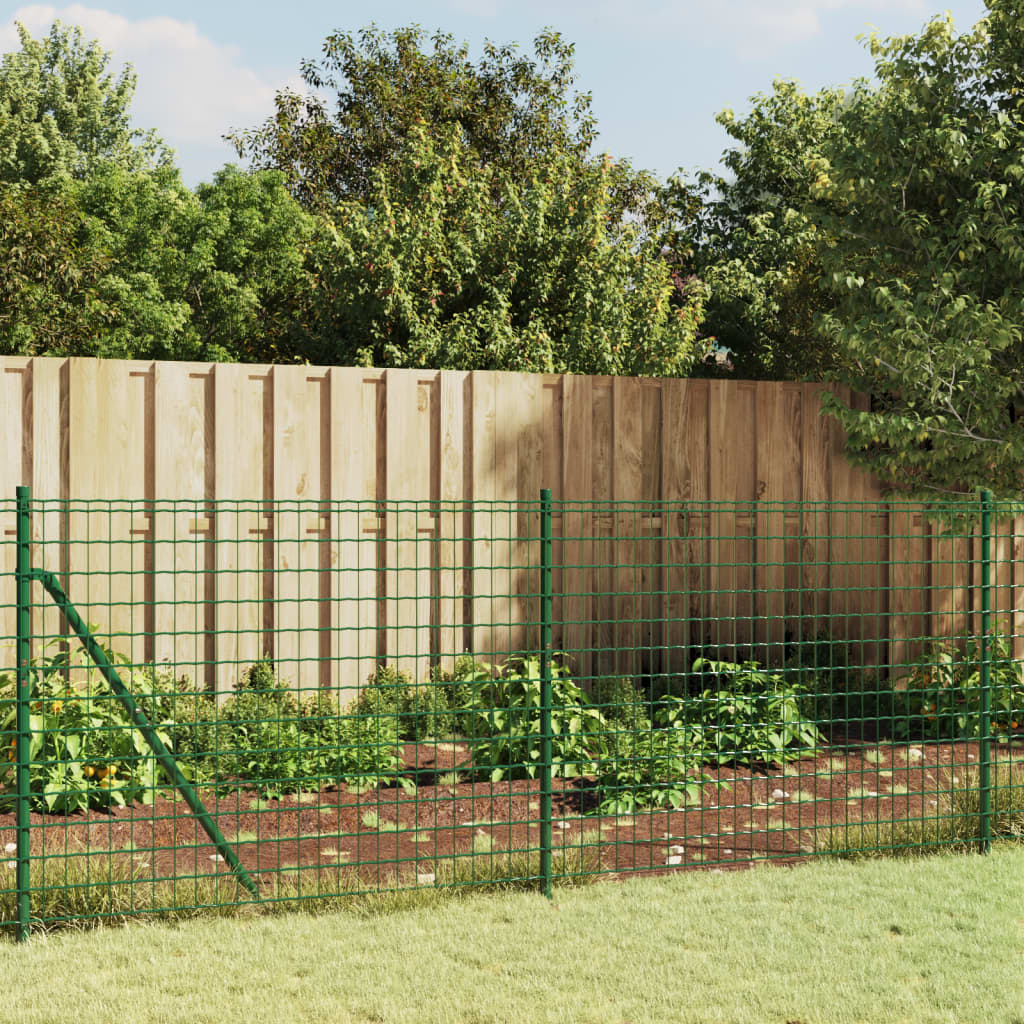 Drátěný plot s přírubami zelený 0,8 x 10 m