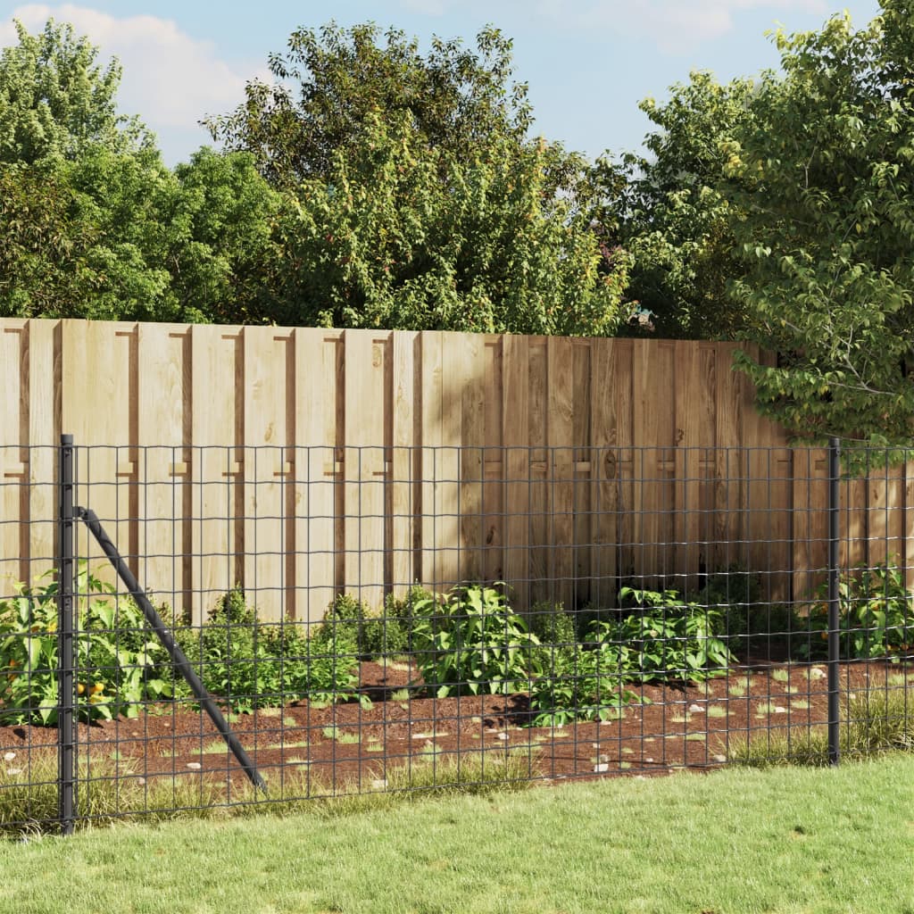 Drátěný plot s kotevními hroty antracitový 1,1 x 25 m
