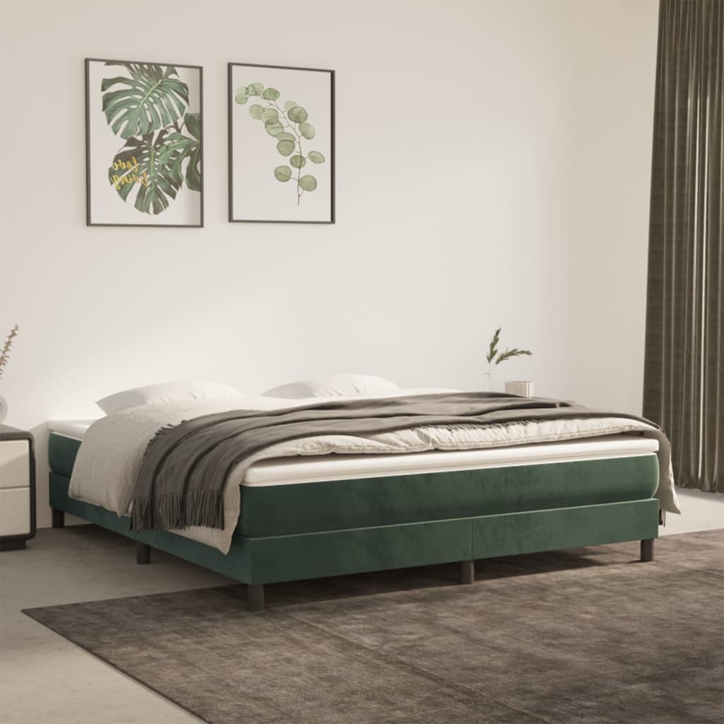 Rám postele tmavě zelený 180 x 200 cm samet