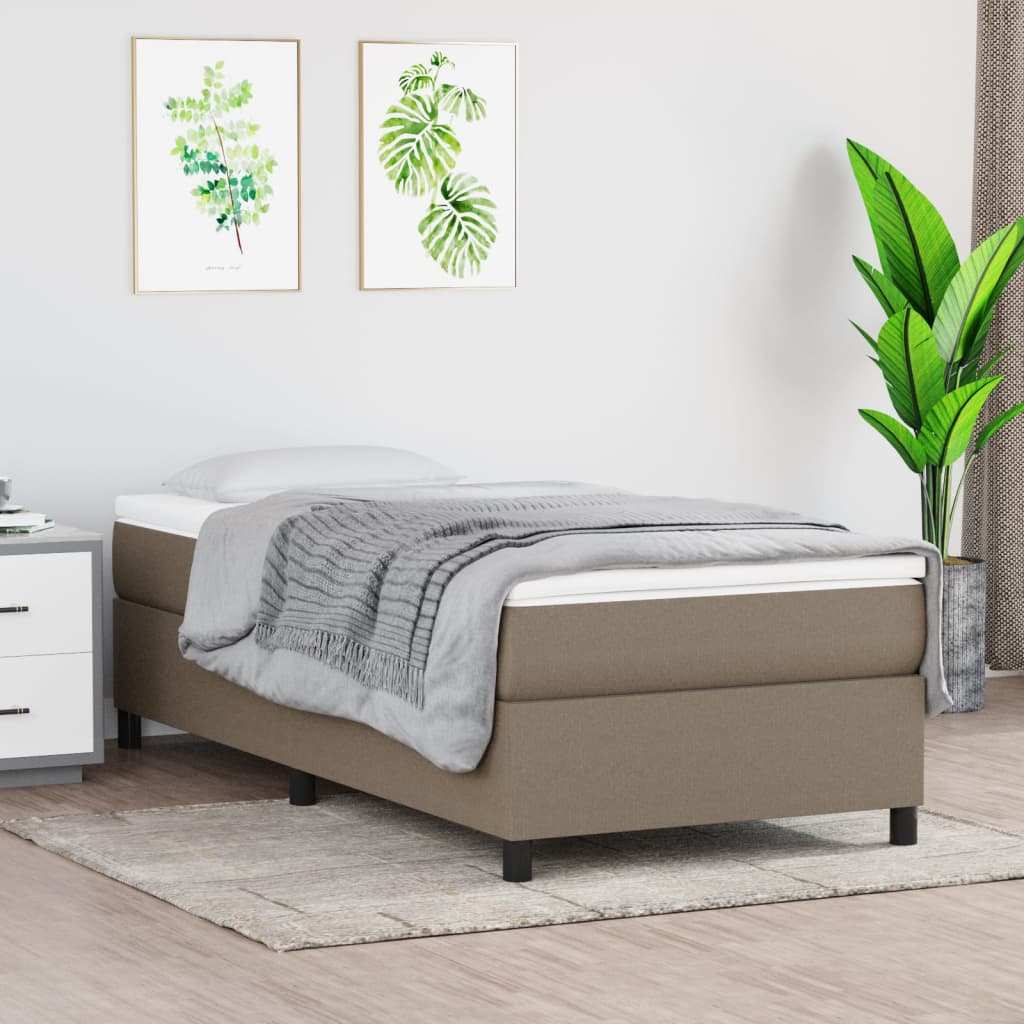 Rám postele bez matrací taupe 80x200 cm textil