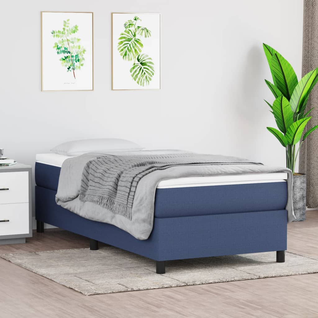 Rám postele bez matrací modrá 90x200 cm textil