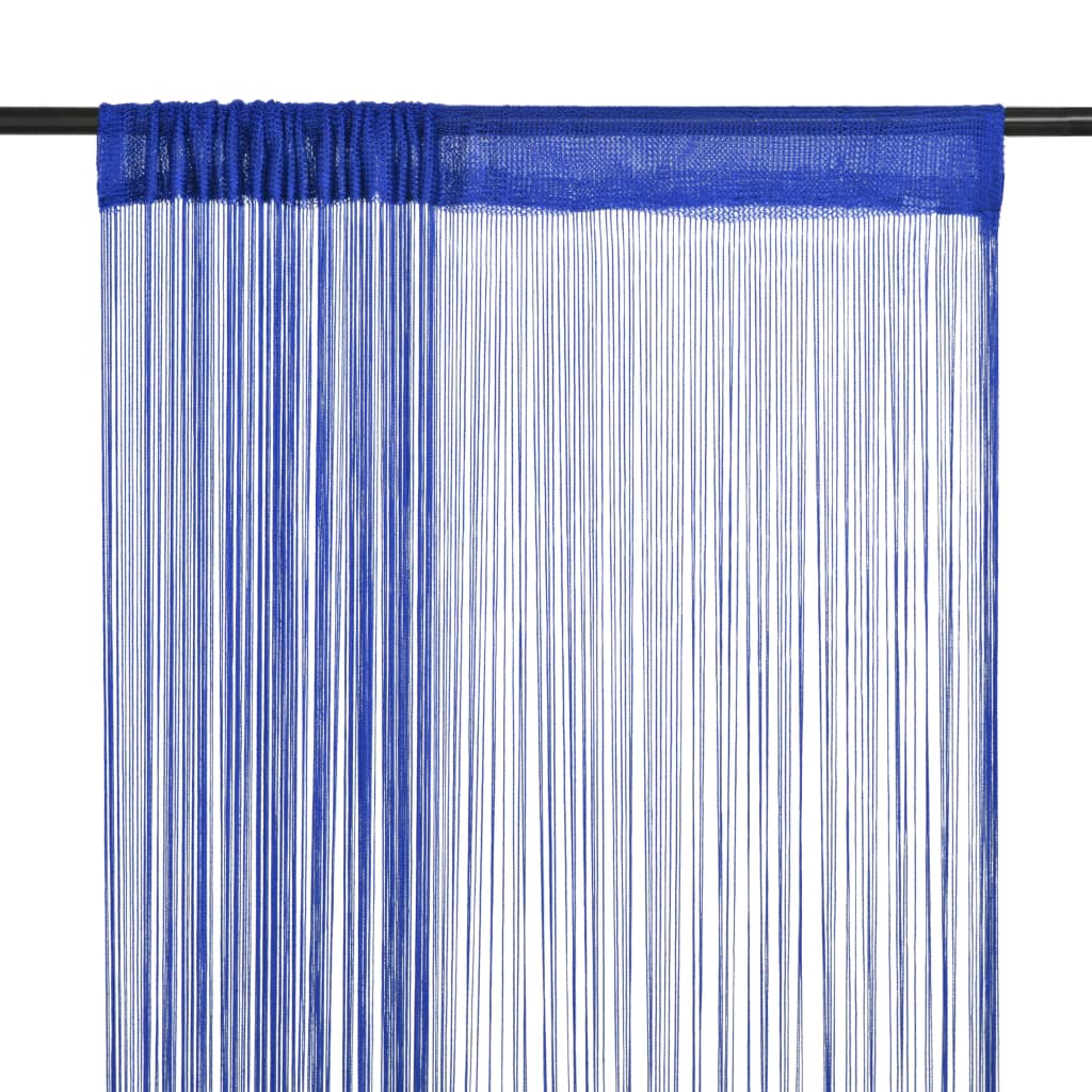 Provázkové záclony, 2 ks, 140x250 cm, modrá