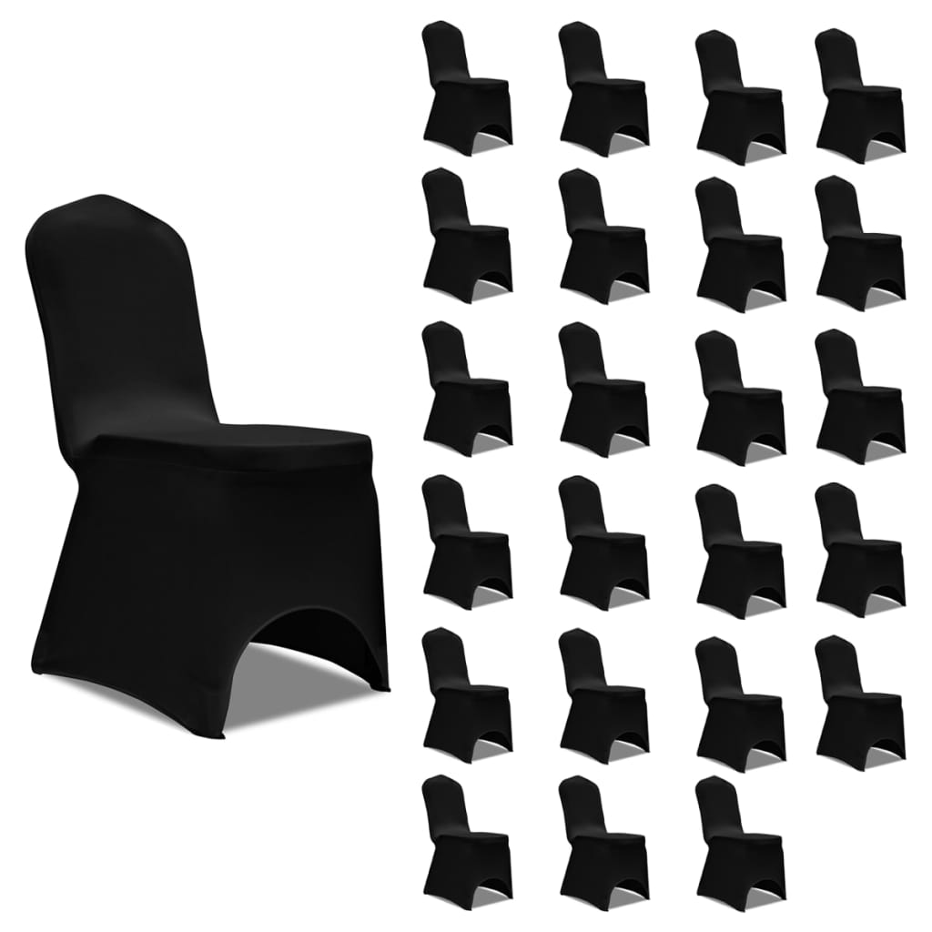 Potahy na židle napínací černé 24 ks