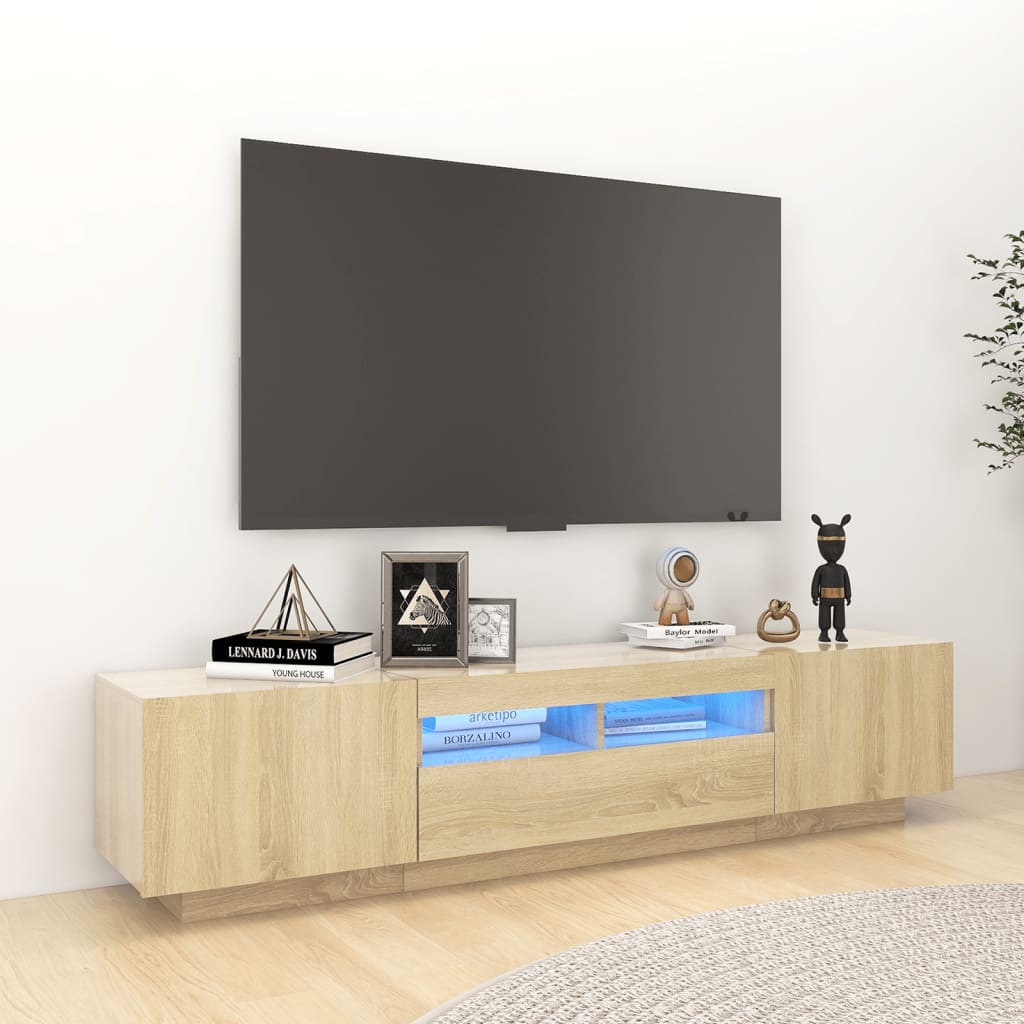 TV skříňka s LED osvětlením dub sonoma 180 x 35 x 40 cm