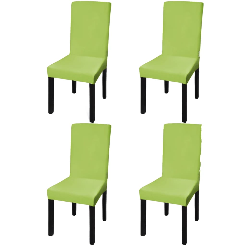 Hladké strečové potahy na židle 4 ks zelené