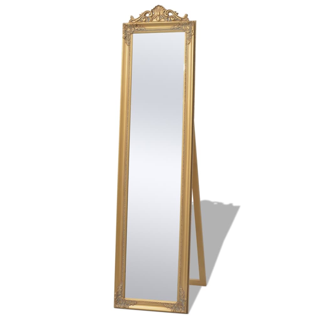 Volně stojící zrcadlo barokní styl 160 x 40 cm zlaté