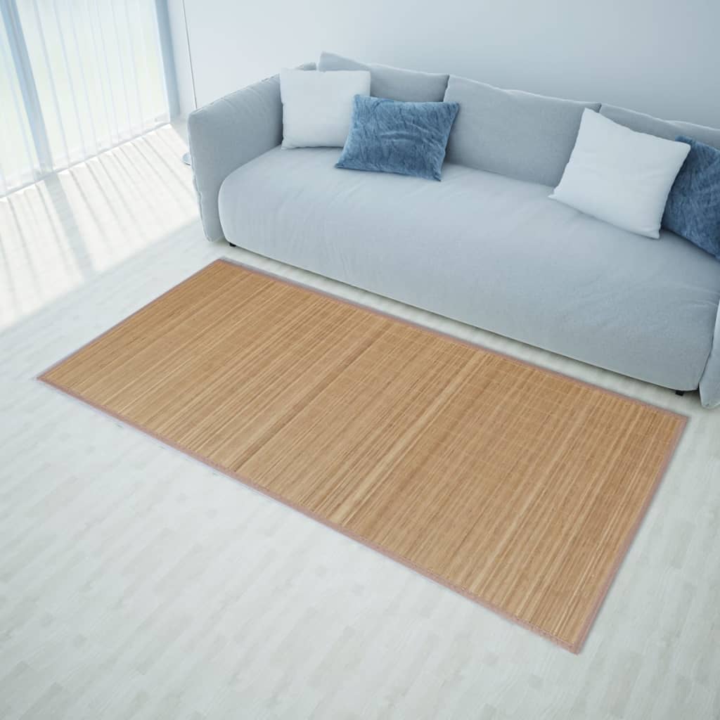 Obdélníková hnědá bambusová rohož / koberec 150 x 200 cm