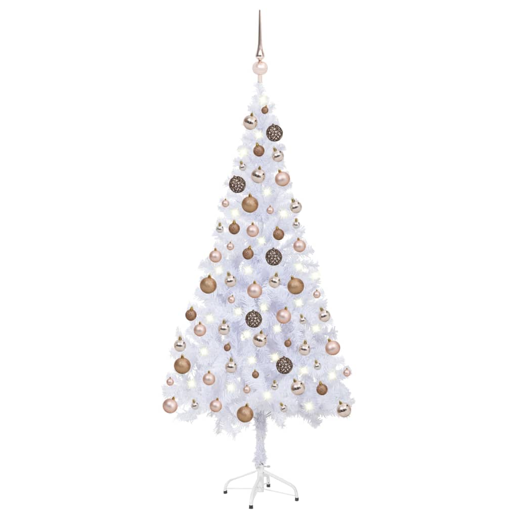 Umělý vánoční stromek s LED a sadou koulí 180 cm 620 větviček