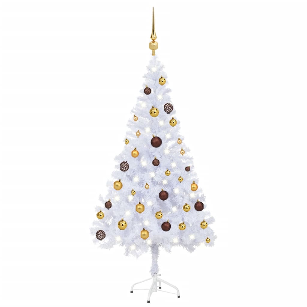 Umělý vánoční stromek s LED a sadou koulí 120 cm 230 větviček