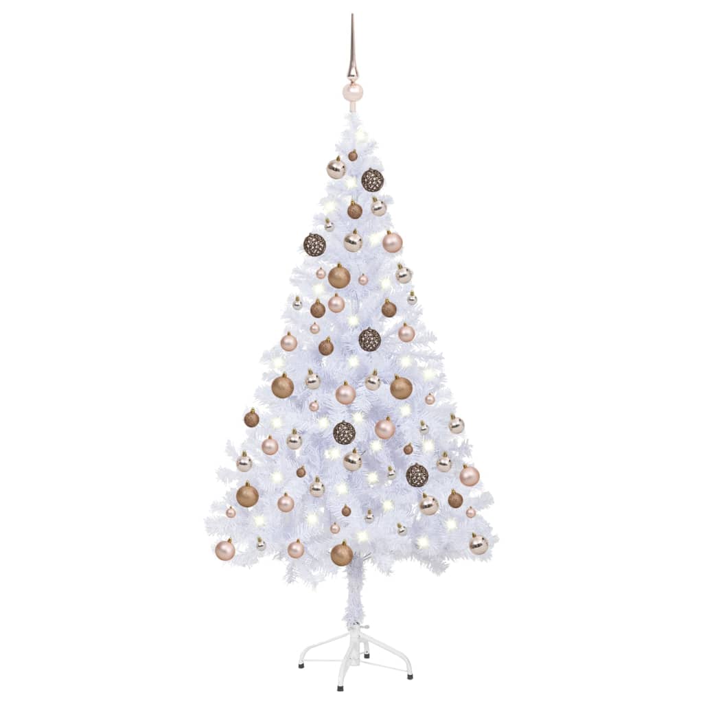 Umělý vánoční stromek s LED a sadou koulí 120 cm 230 větviček