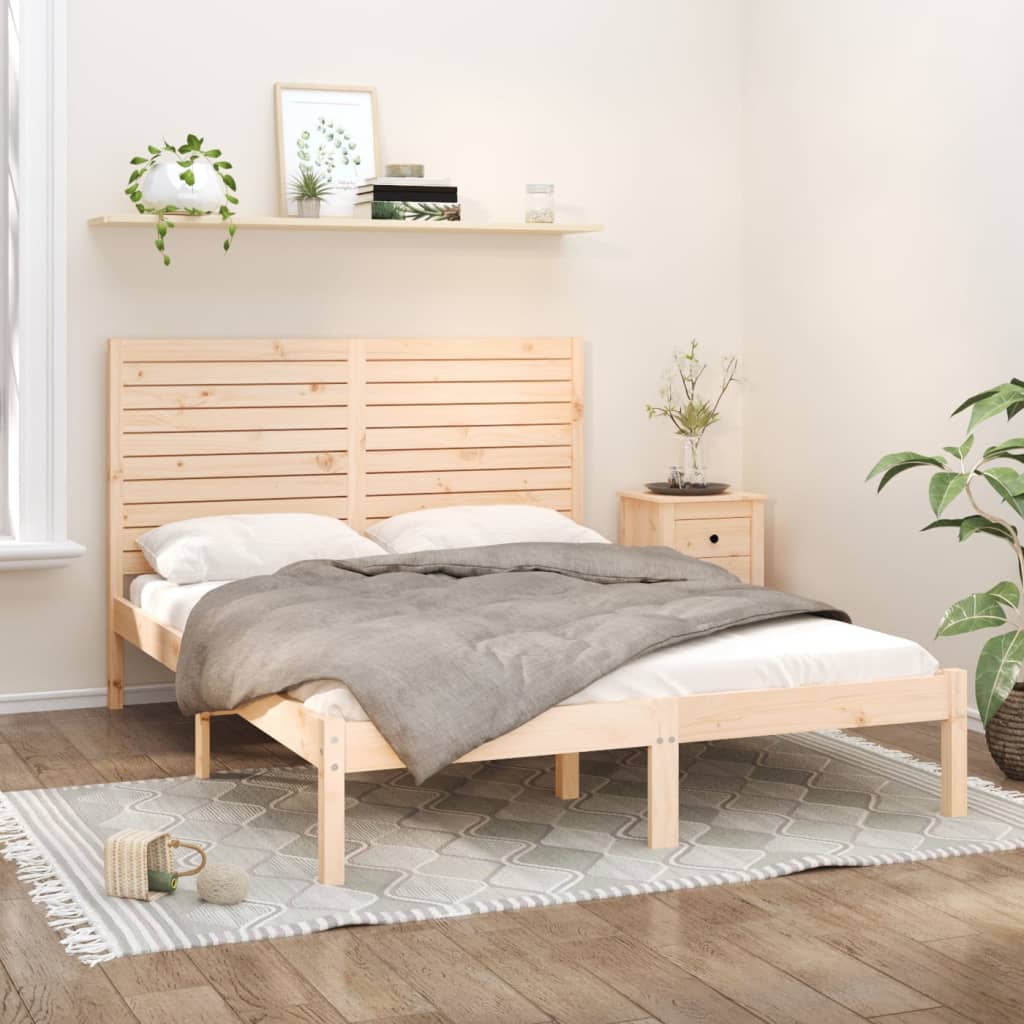 Rám postele masivní dřevo 150 x 200 cm King Size