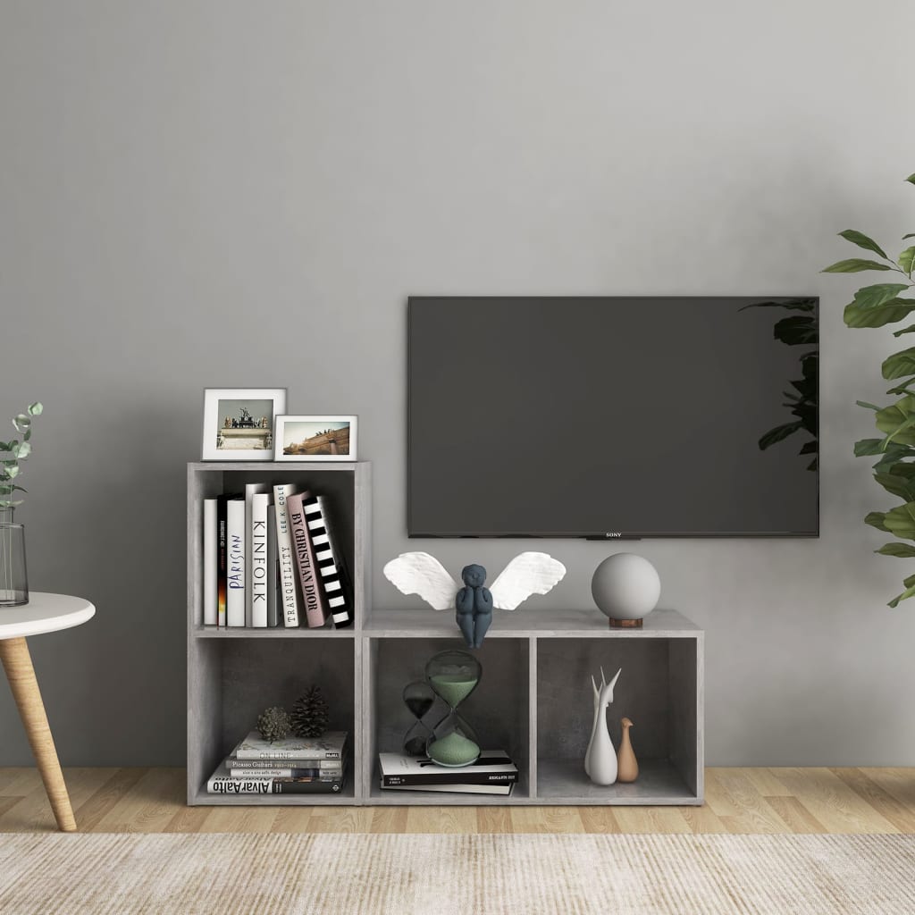 TV skříňky 2 ks betonově šedé 72x35x36,5 cm kompozitní dřevo